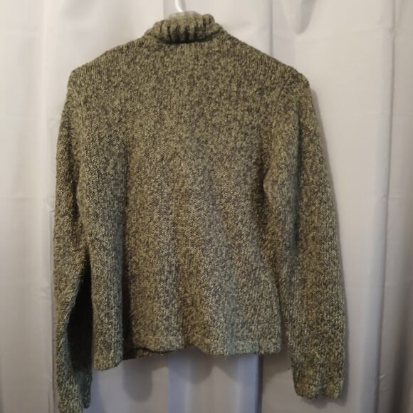 WOOLRICH Pullover Mock Neck Sweater Top women M Olive Green 1/2 zip up henley LS - Picture 6 of 10
